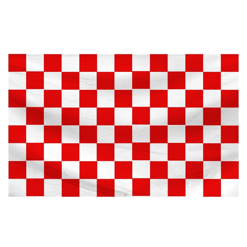 Chequered Football Flag|Red/White|One Size