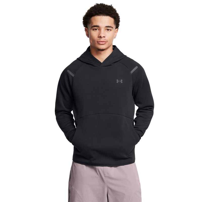 UA Unstoppable Fleece Hoodie|Black/Black|Small|Medium|Large|X-Large