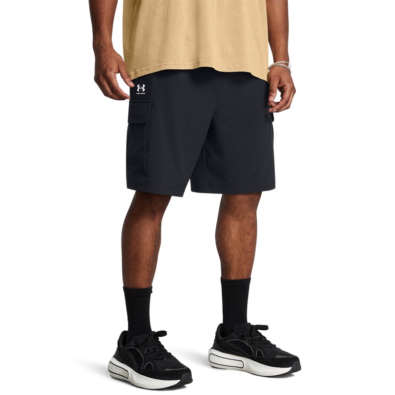 UA Vibe Woven Cargo Shorts|Black/White|Small|Medium|Large|X-Large