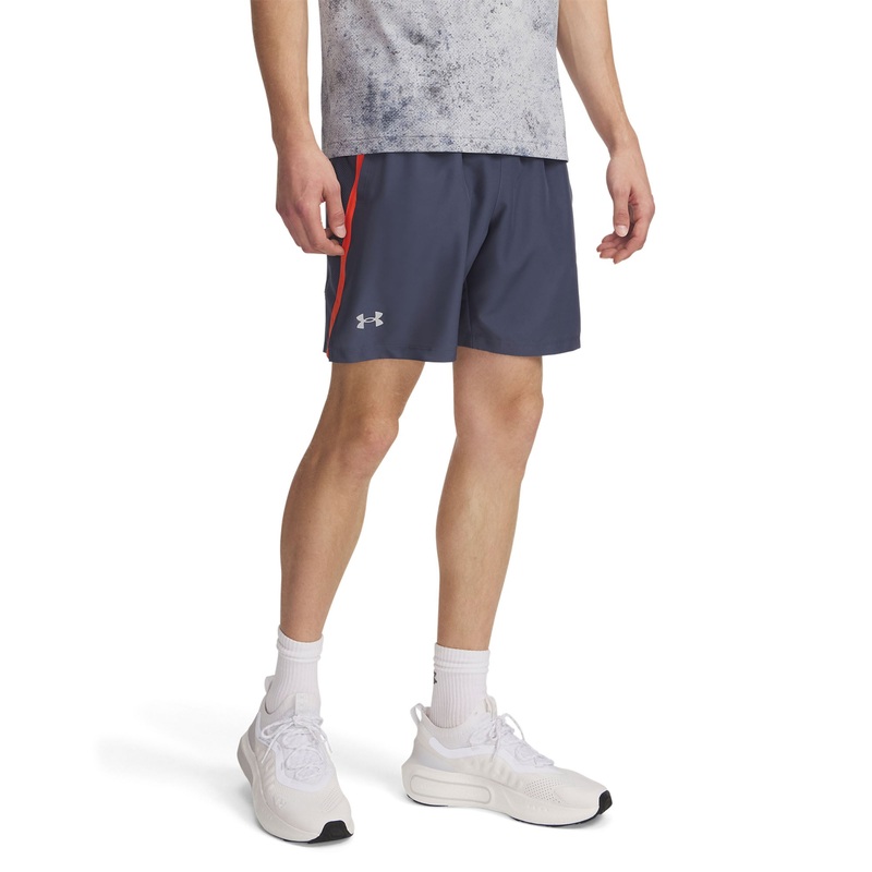 UA Launch 7 Shorts|Downpour Grey/Fire/Reflective|Small|Medium|Large|X-Large