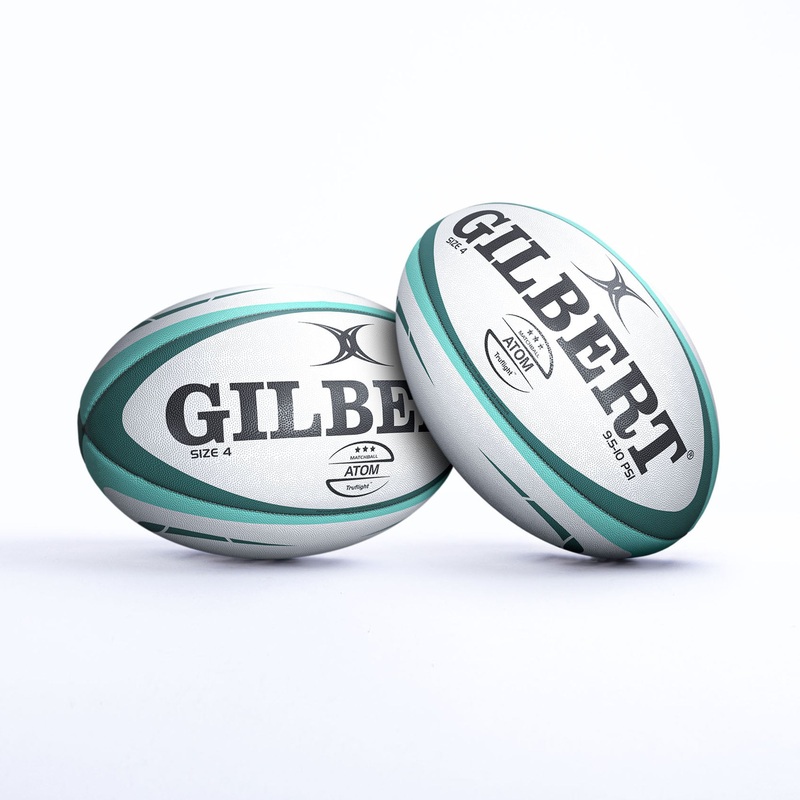 Atom Rugby Match Ball|White/Green/Green|4|5