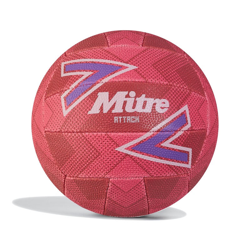 Attack 18 Panel Netball|Pink/Purple/White|5
