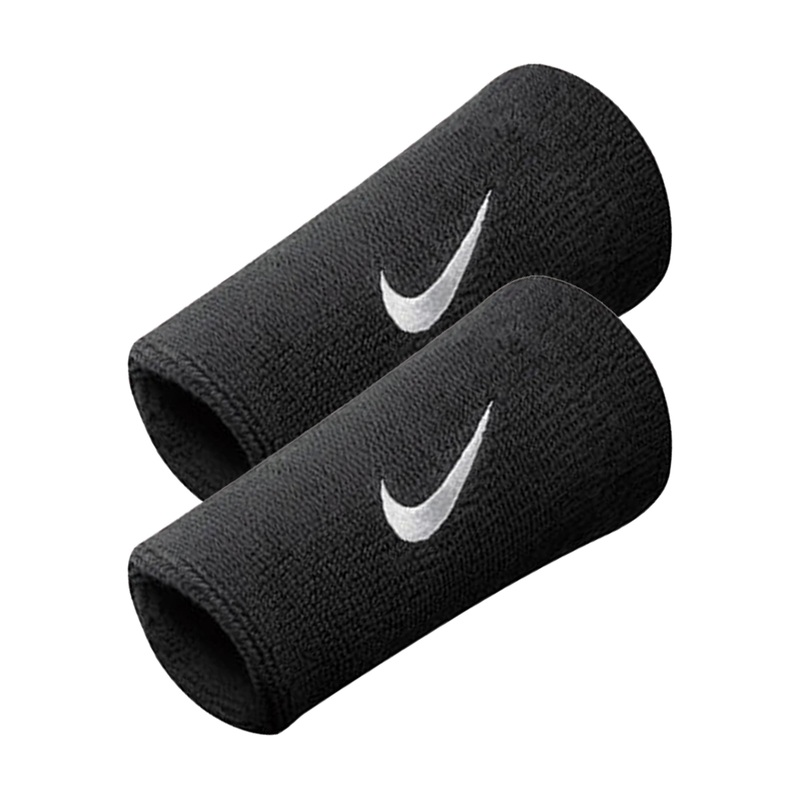 Swoosh Jumbo Wristbands|Black/White|One Size