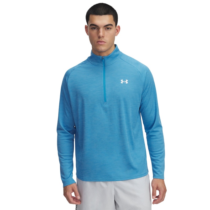 UA Tech Textured 1/2 Zip|Ether Blue/Tonic/White|Small|Medium|Large|X-Large