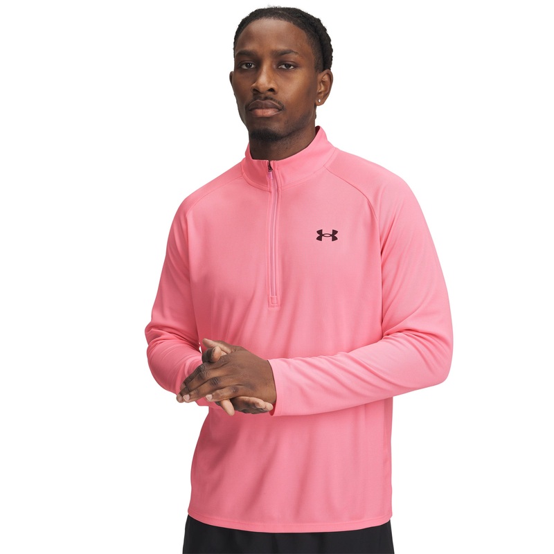 UA Tech Textured 1/2 Zip|Prime Pink/Pink/Black|Small|Medium|Large|X-Large
