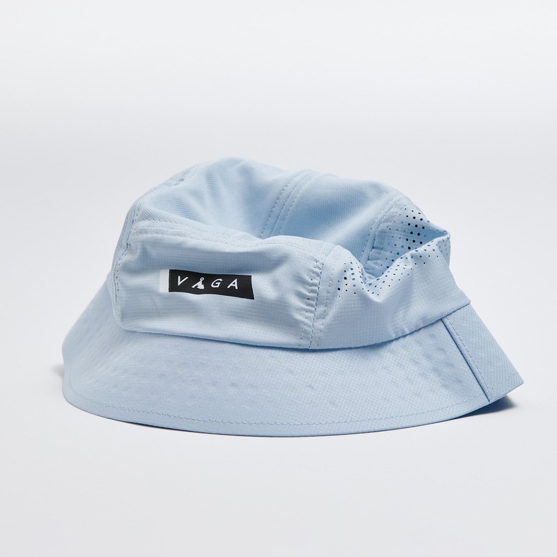 Feather Bucket Hat|Pastel Blue/Black|Medium|Large