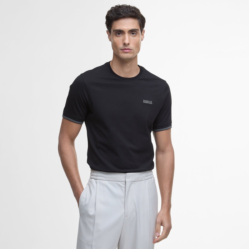 Philip Tipped Cuff T-Shirt|Black|Medium|Large|X-Large|2X-Large