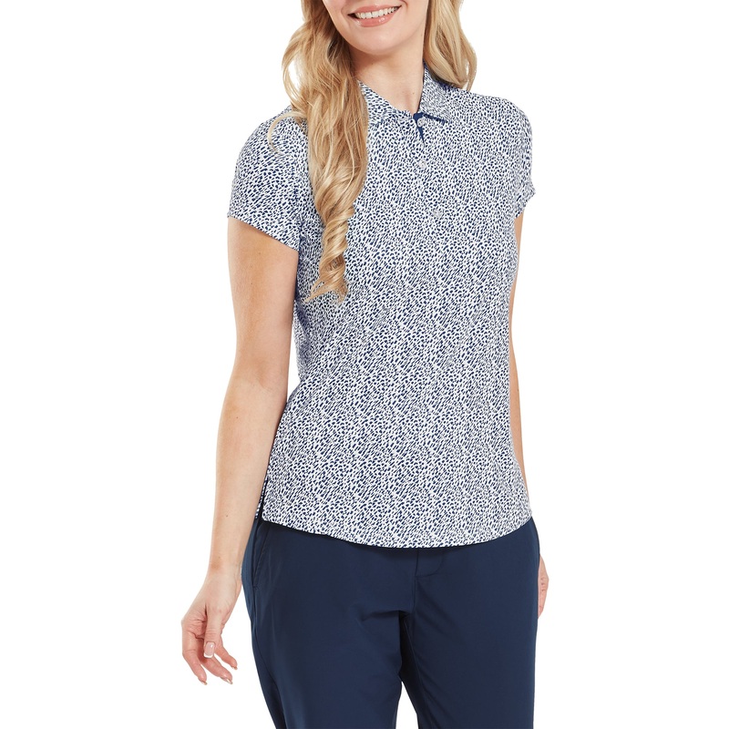 Animal Print Cap Sleeve Trim Lisle T- Shirt Womens