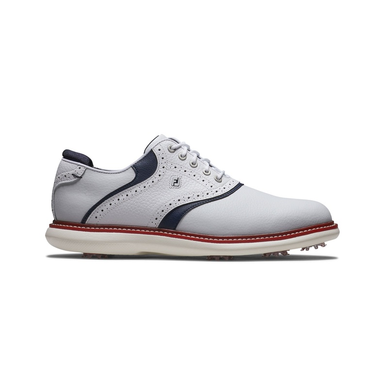 FJ Traditions Golf Shoes|White/Navy/Red|UK8|UK8.5|UK9|UK9.5|UK10|UK10.5|UK11|Regular