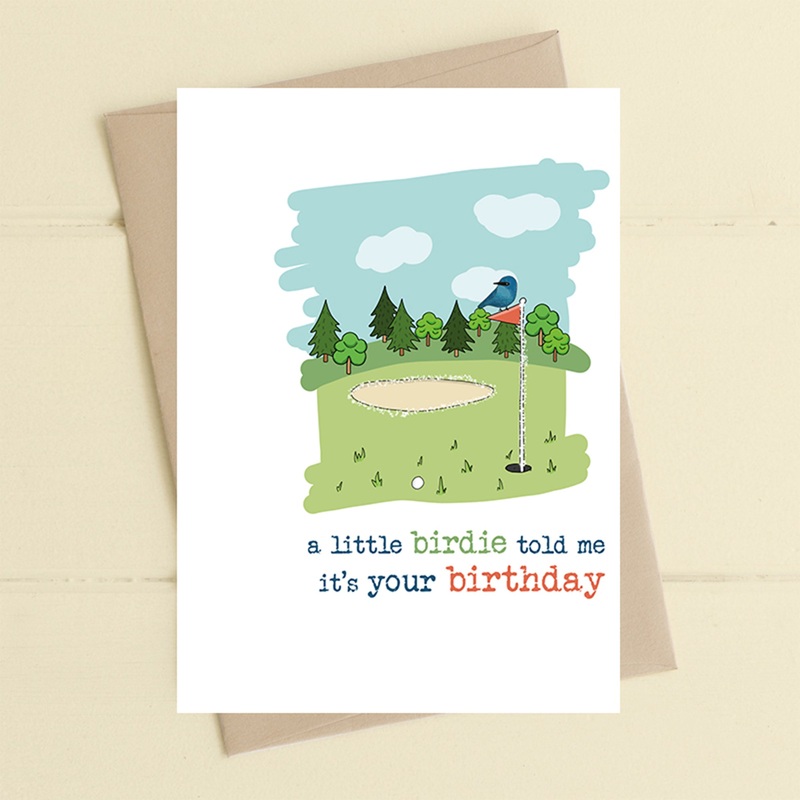 Golf – little birdie – Greetings Card