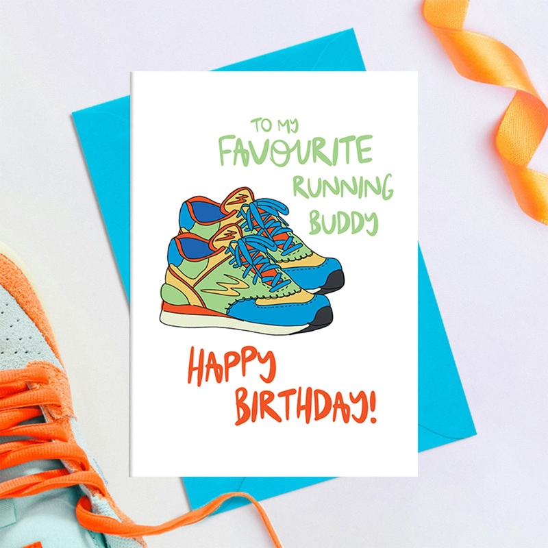 HB – favourite running buddy – Greetings Card