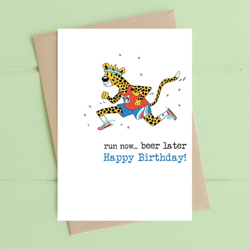 Run now, beer later – Greetings Card