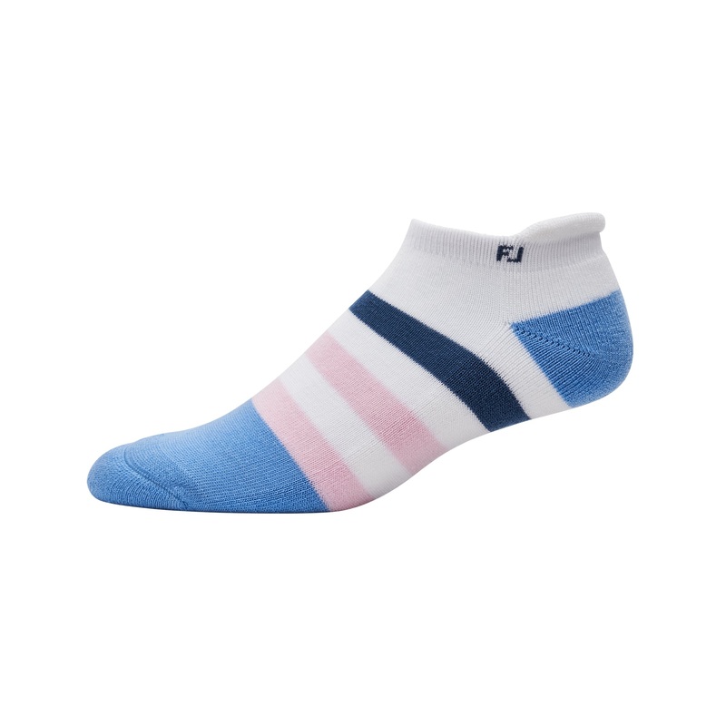 Prodry Roll Tab Sock Womens|White/Blue/Pink|UK4-7