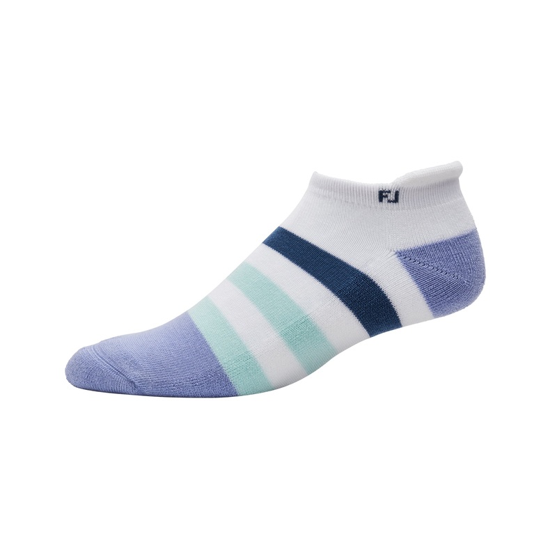 Prodry Roll Tab Sock Womens|White/Purple/Green|UK4-7