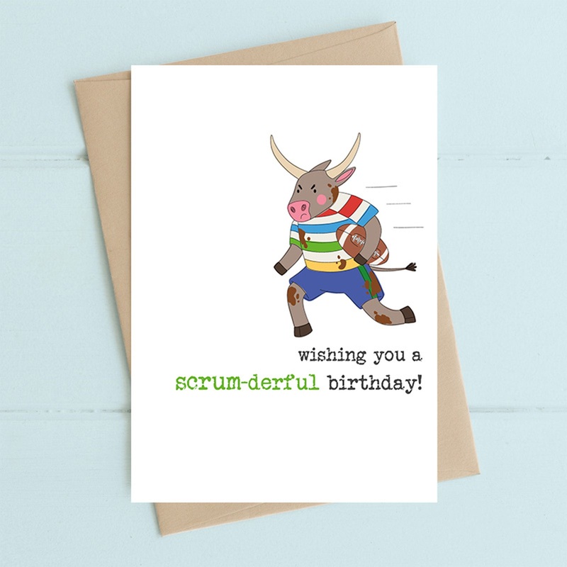 Rugby – scrum-derful birthday – Greetings Card