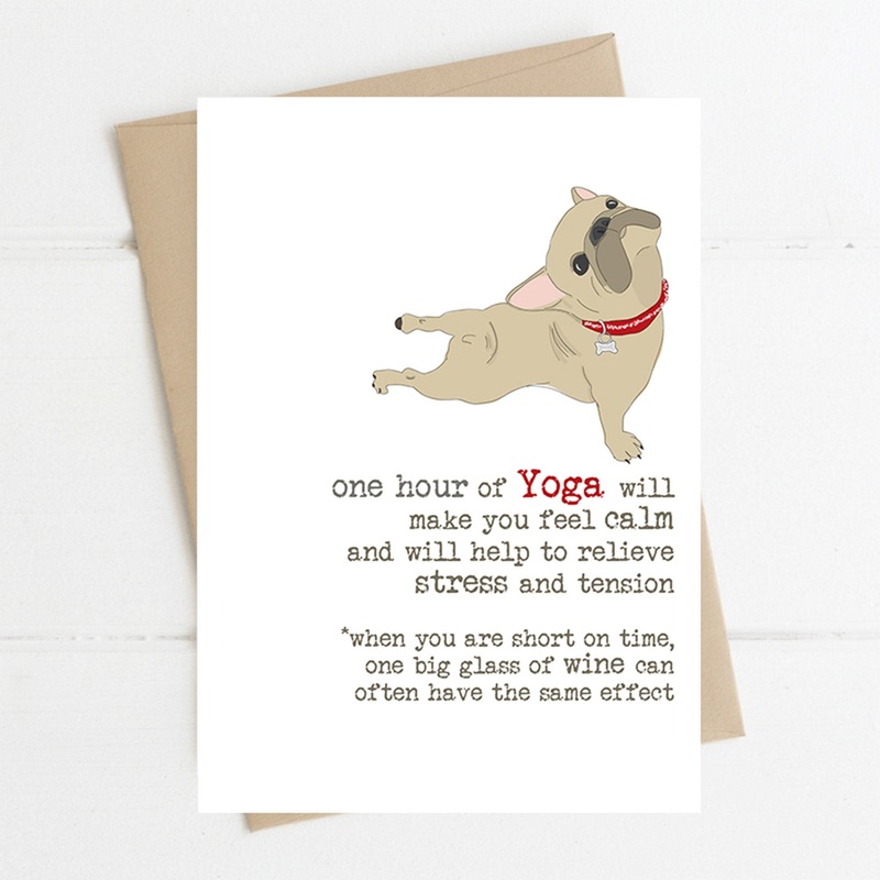 Yoga and wine – Greetings Card