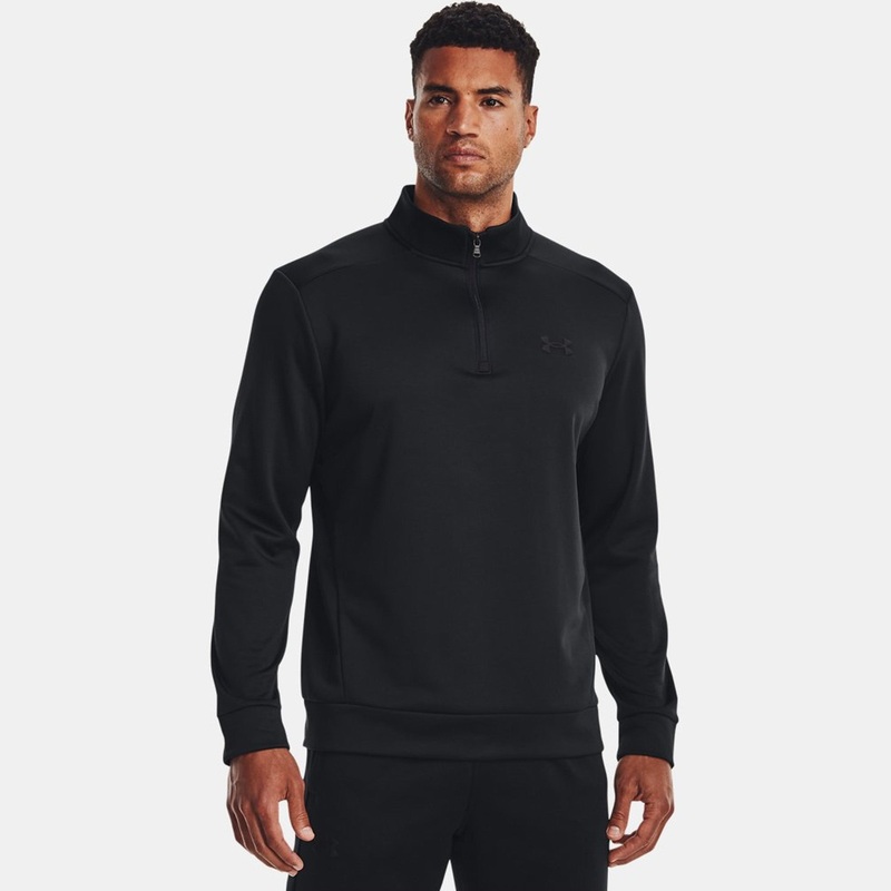 UA Armour Fleece 1/4 Zip Top|Black/Black|Small|Medium|Large|X-Large|2X-Large