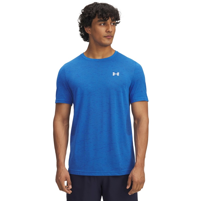 UA Vanish Seamless SS T-Shirt|Blue Atlantis/White|Small|Medium|Large|X-Large|2X-Large