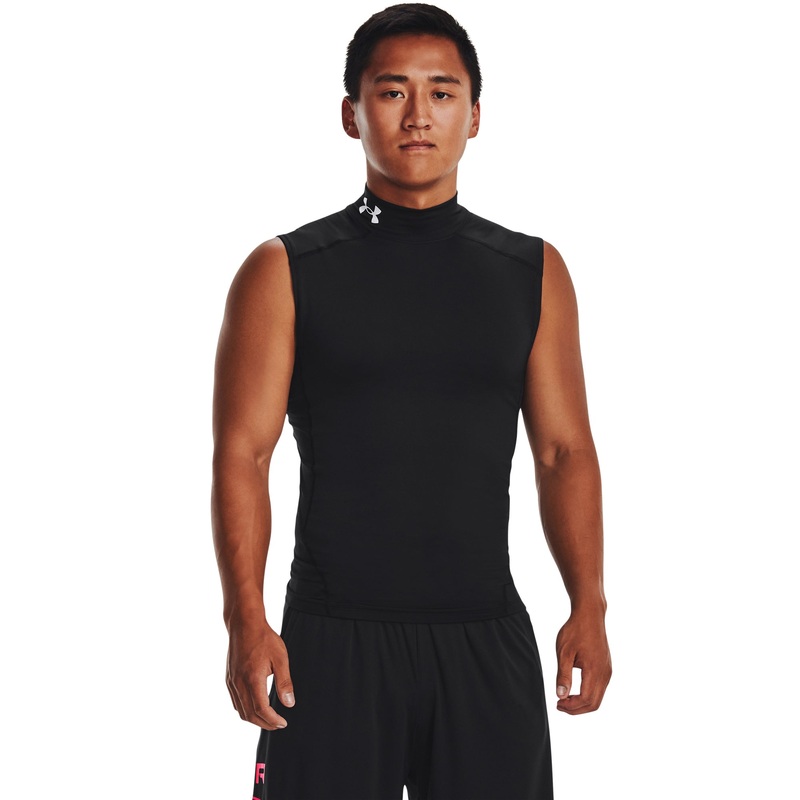 UA HeatGear Mock Sleeveless|Black/White|Small|Medium|Large|X-Large|2X-Large