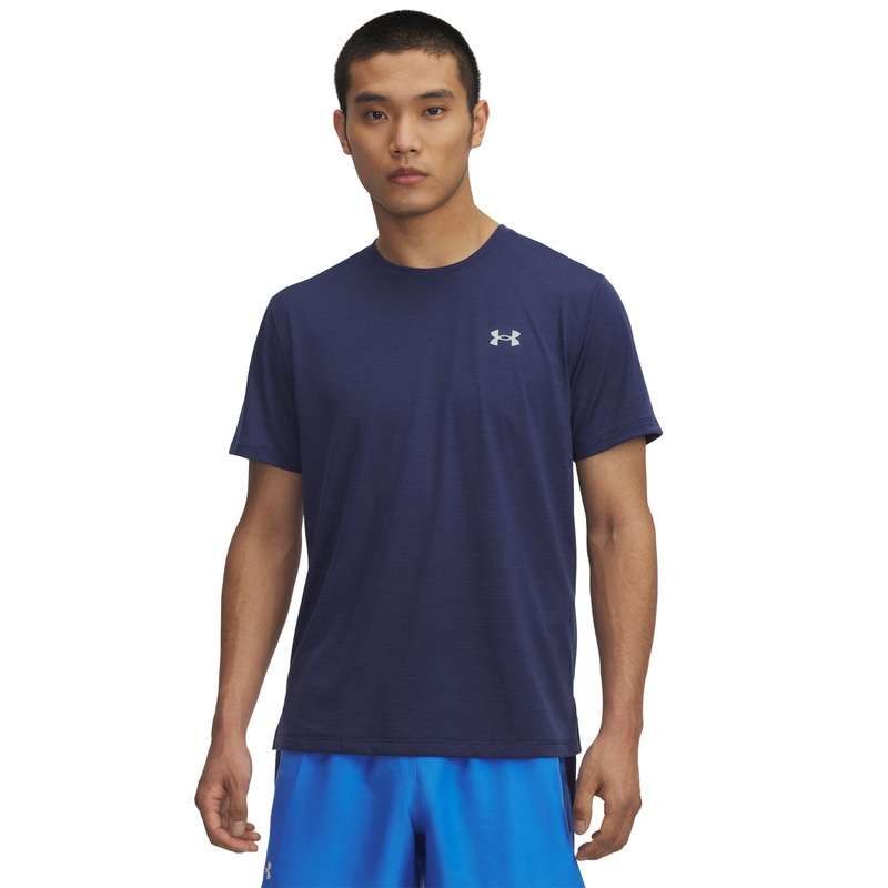 UA Launch Short Sleeve Tee|Washed Navy/Reflective|Small|Medium|Large|Large/Tall|X-Large