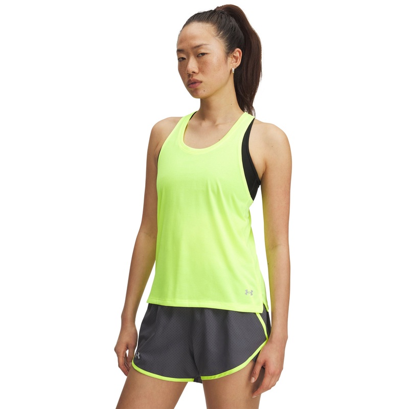 UA Launch Singlet Womens|Hi Vis Yellow/Reflective|Small|Medium|Large