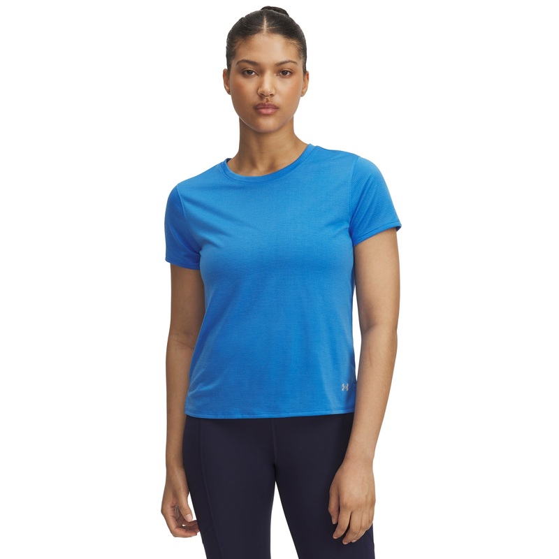 UA Launch Tee Womens|Blue Atlantis/Reflective|X-Small|Small|Medium|Large