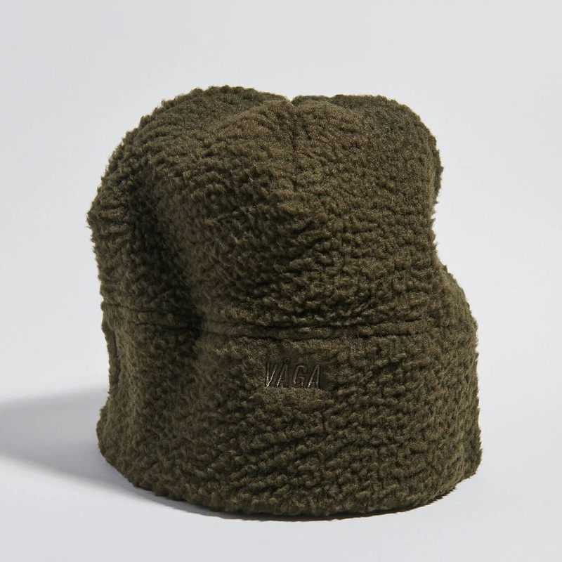 Teddy Fleece Cap|Black/Utility Green|One Size