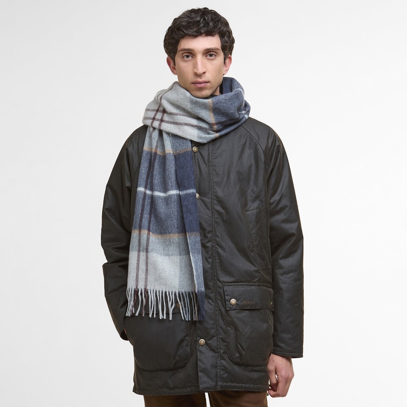 Carrbridge Tartan Scarf|Grey Midnight Tartan|One Size