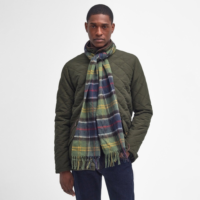 Wool Cashmere Tartan Scarf|Classic|One Size