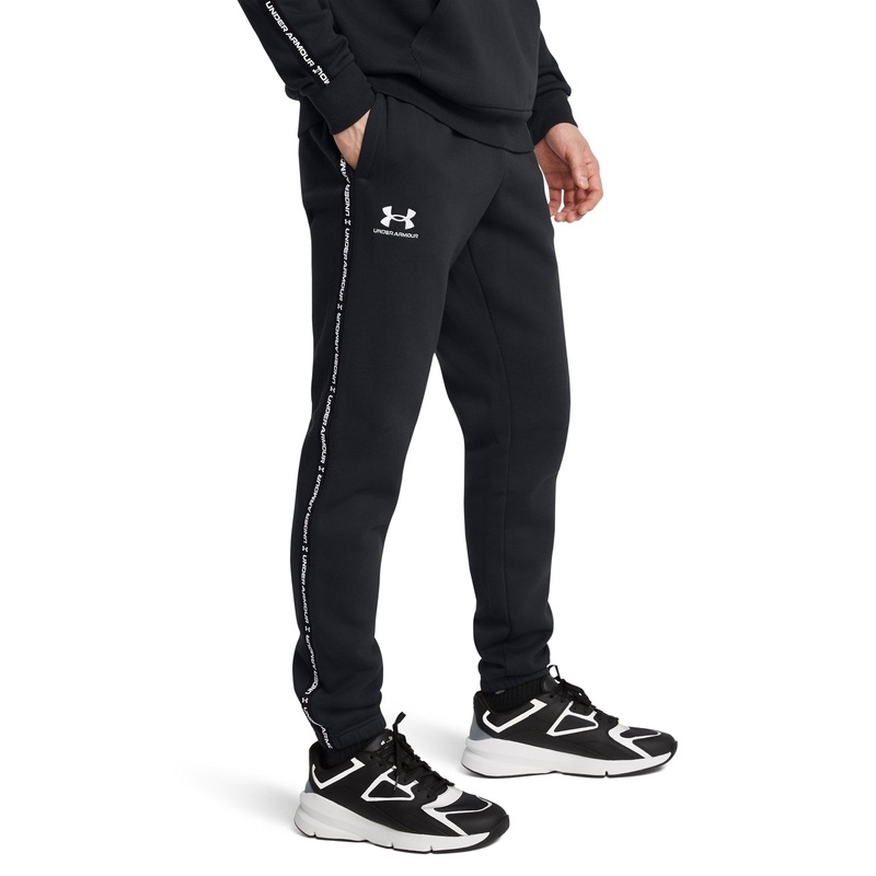 UA Icon Fleece Taping Joggers|Black/White|Small|Medium|Large|X-Large