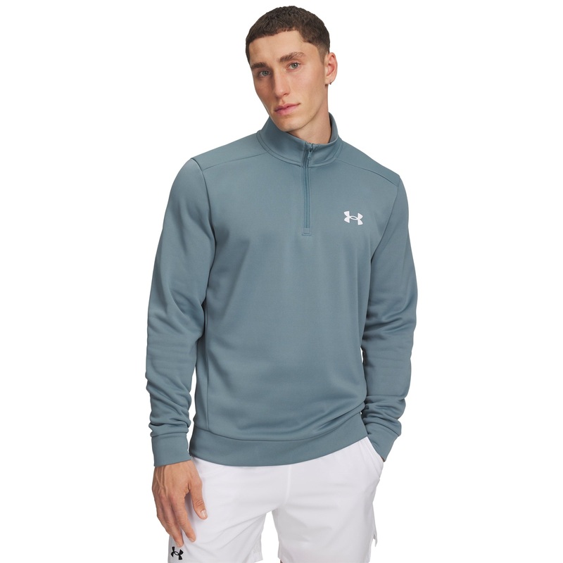 UA Armour Fleece 1/4 Zip Top|Jasper Blue/White|Small|Medium|Large|X-Large