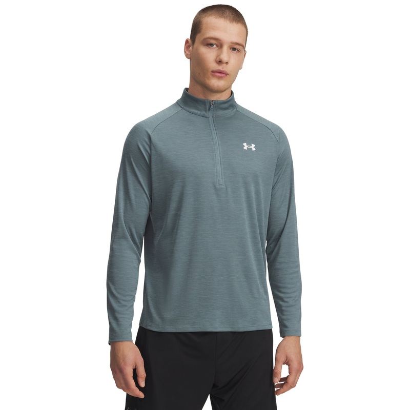 UA Tech Textured 1/2 Zip|Jasper Blue/White|Small|Medium|Large|X-Large|2X-Large