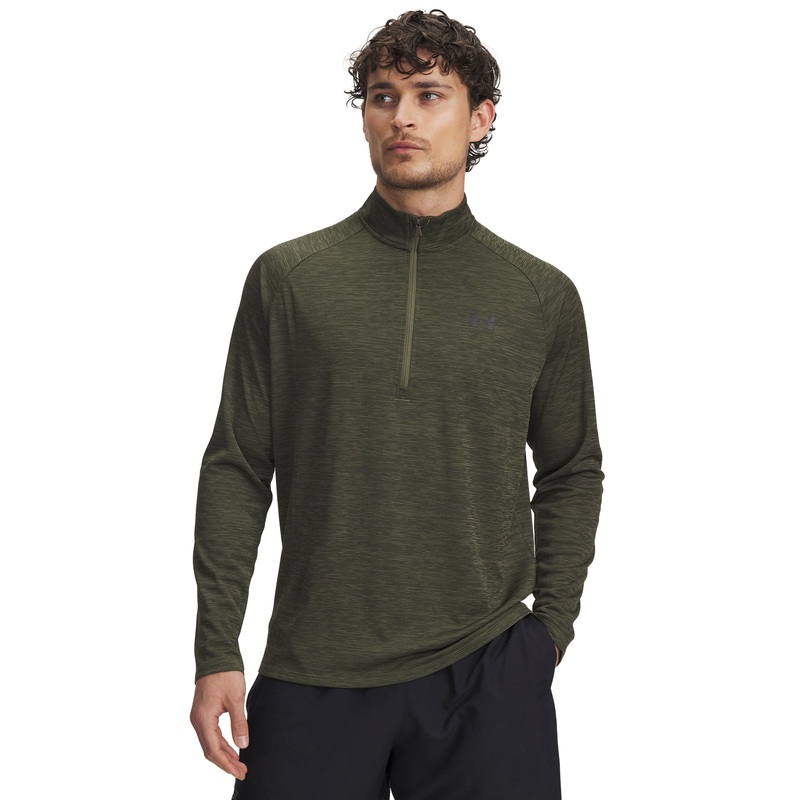 UA Tech Textured 1/2 Zip|Marine OD Green/Black|Small|Medium|Large|X-Large