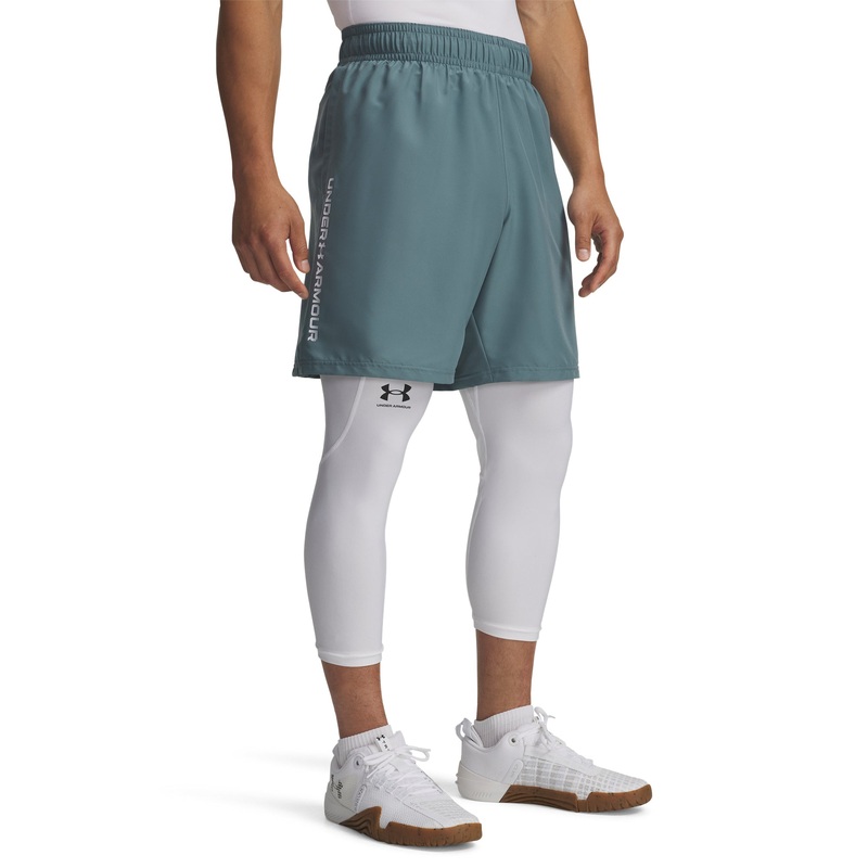 UA Woven Wordmark Shorts|Jasper Blue/White|Small|Medium|Large|X-Large