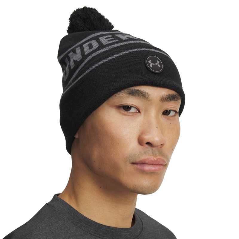 UA Men’s Drive Pom Beanie|Black/Castlerock|One Size