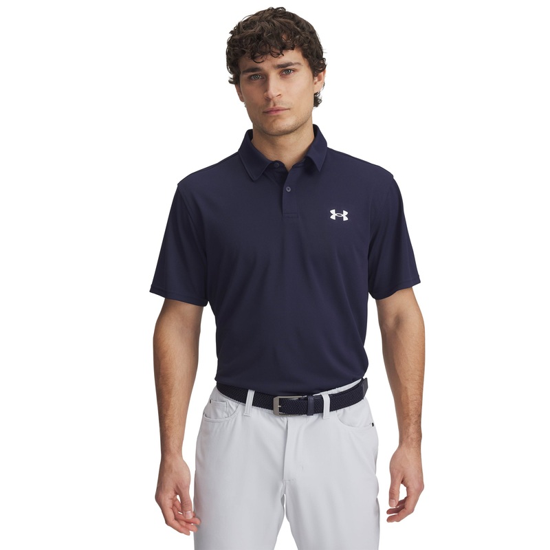UA T2G Pique Polo Shirt|Midnight Navy/White|Small|Medium|Large|X-Large|2X-Large