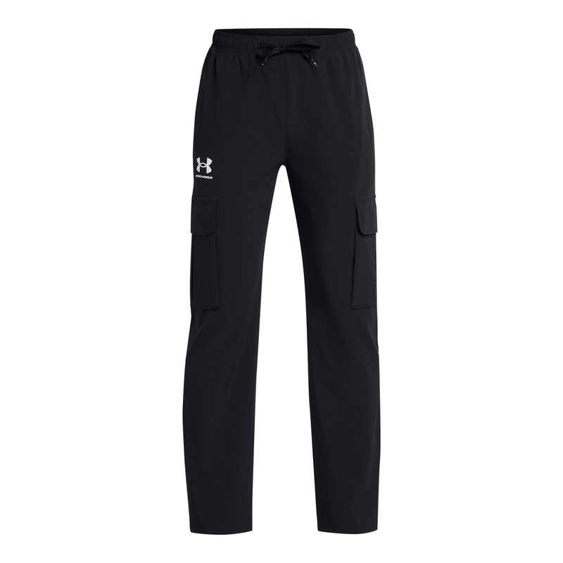 UA Icon Woven Pants Junior|Black/White|YXS 6-8Yr|YS 8-10Yr|YM 10-12Yr|YL 12-13Yr