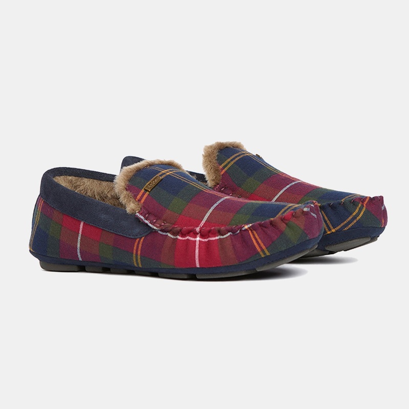 Monty Moccasin Slipper|Winterberry Tartan|UK7|UK8|UK9|UK10|UK11