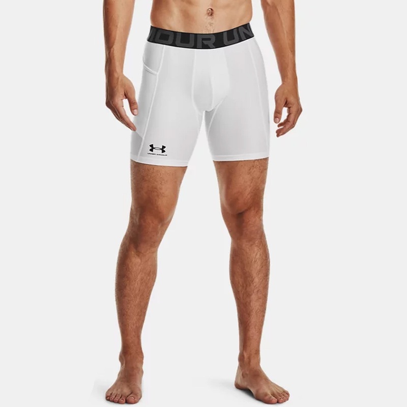 UA HG Armour Shorts|White/Black|Small|Medium|Large|X-Large|2X-Large