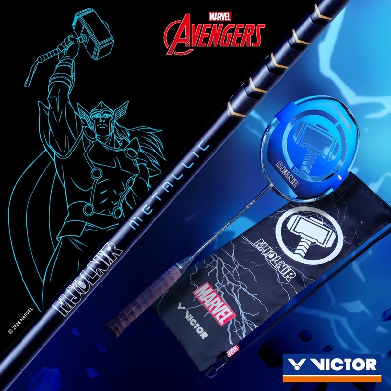 VICTOR X MJOLNIR Metallic (Pale Blue) 4U/G5 Badminton Racquet  Unstrung & Free Grip