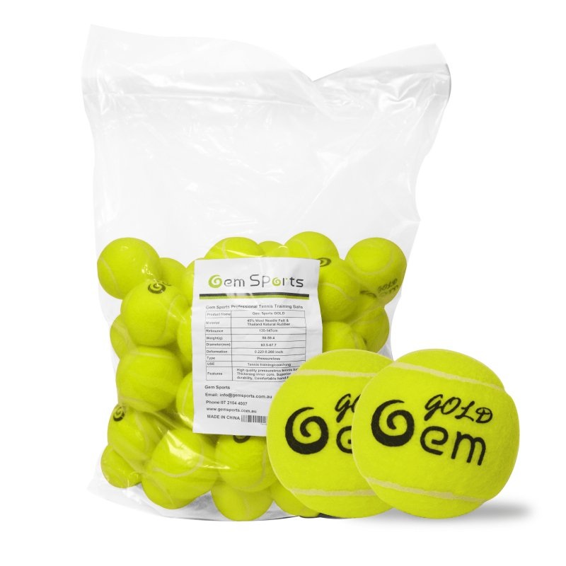 Gem Sports GOLD Professional Tennis Training Balls 60PCS
