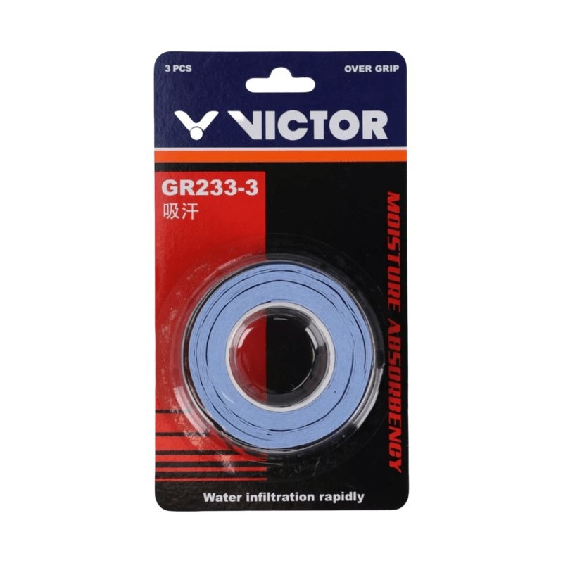 VICTOR GR233-3 Badminton Overgrip (3 Wraps) Multiple Colors