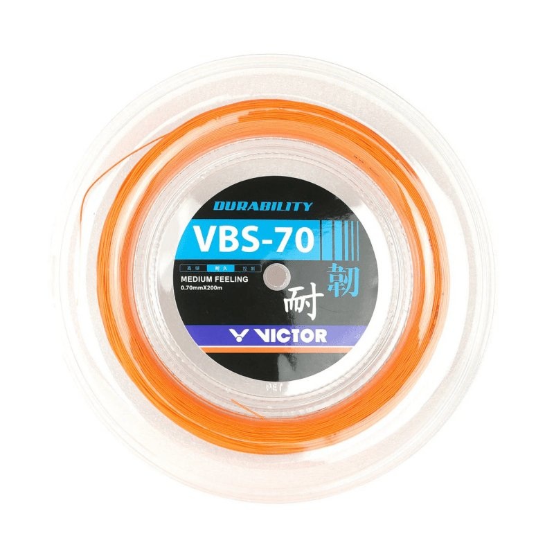 VICTOR VBS-70 0.70mm (Durability) Badminton String 200m Reel Orange