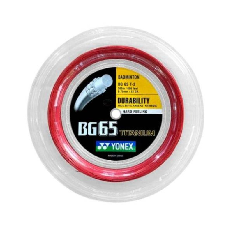 YONEX BG65 TITANIUM Badminton String Coil (200m) Red