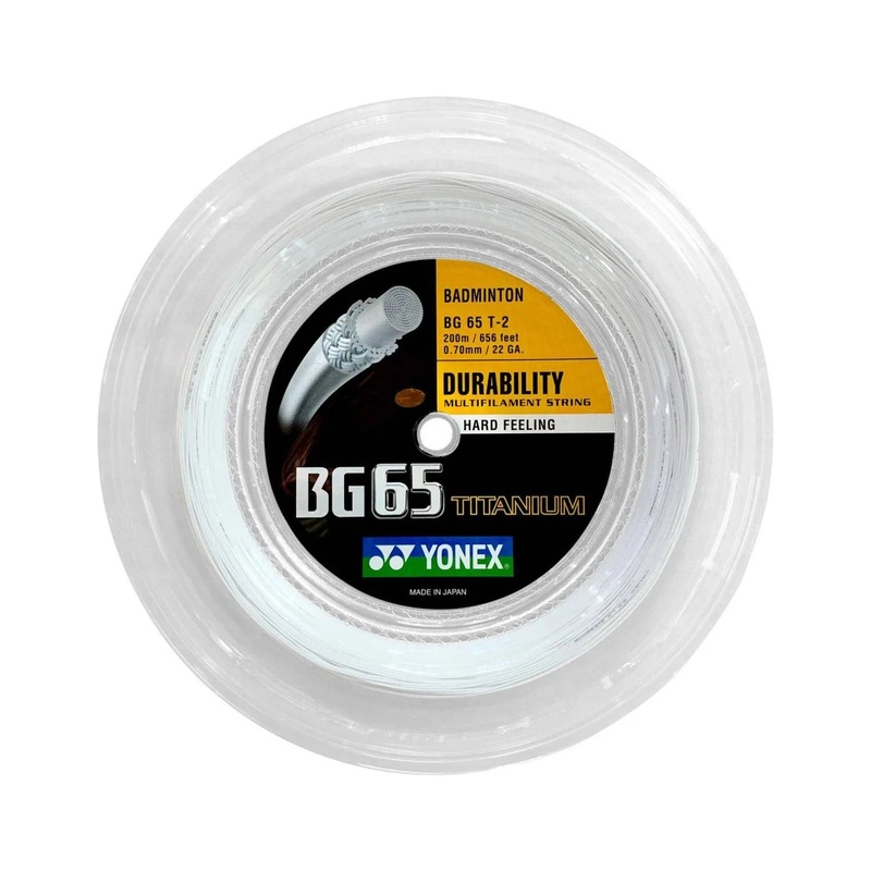 YONEX BG65 TITANIUM Badminton String Coil (200m) White