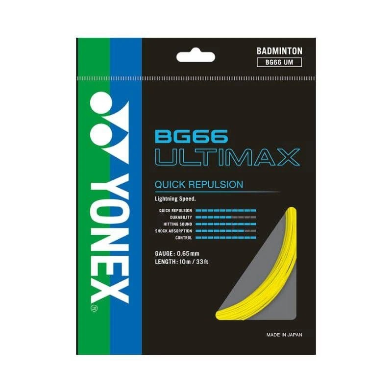 YONEX BG66 ULTIMAX Badminton String Set (10m) Yellow