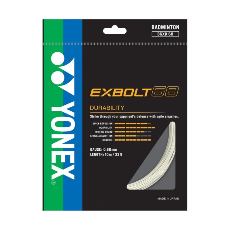 YONEX EXBOLT 68 Badminton String Set (10m) White