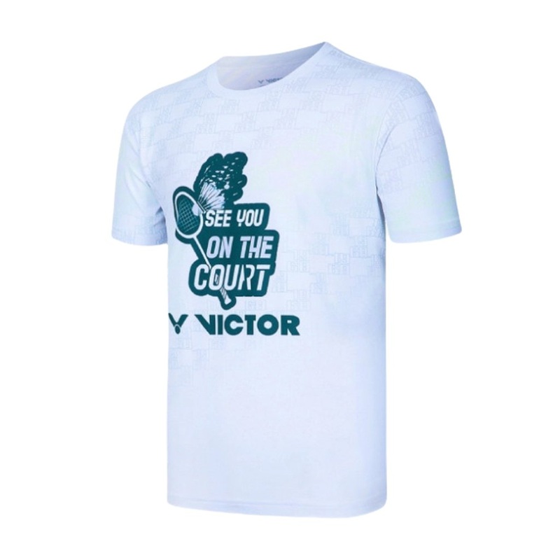 VICTOR Badminton T-Shirt T-45016 L White Unisex