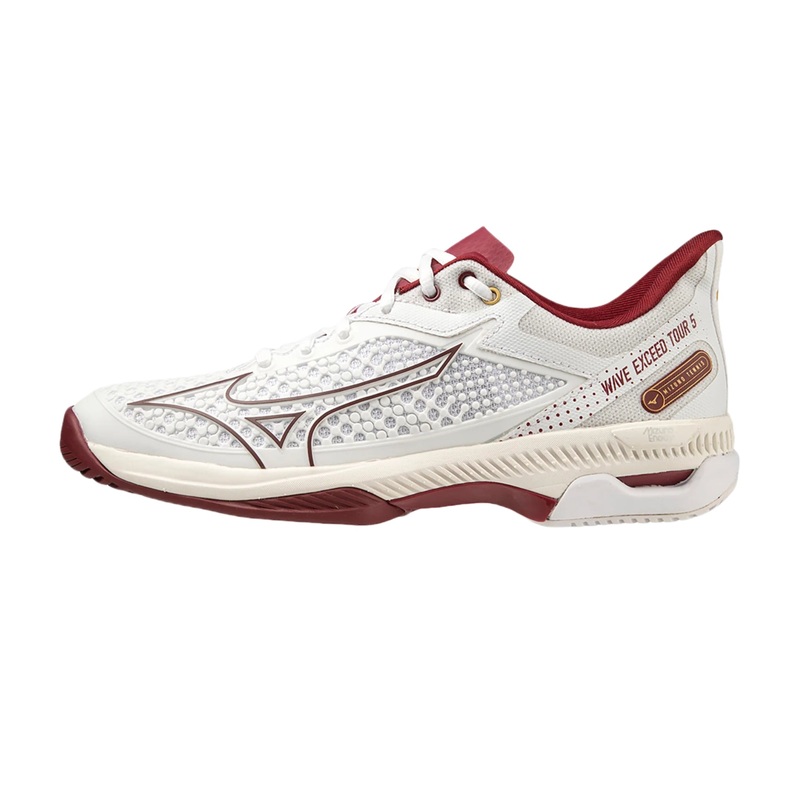 MIZUNO WAVE EXCEED TOUR 5 AC WOMEN’S Tennis Shoes White/Cabernet/Papyrus