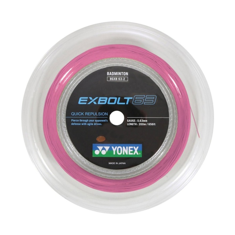 YONEX EXBOLT 63 Badminton String Coil (200m) Light Pink